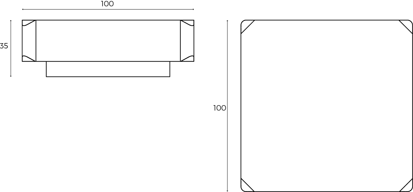 Otta sofabord. Størrelse